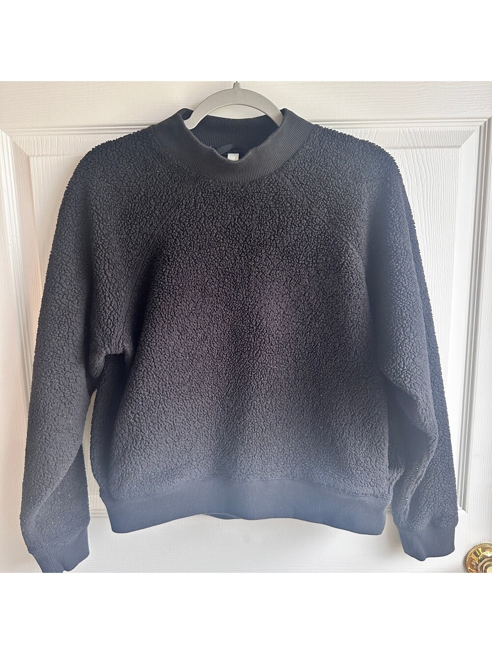 Athleta Women's Black Sherpa Pullover Sweatshirt Size S